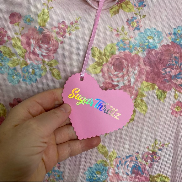 NWT Sugar Thrillz Somebody's Angel‎ Floral Mesh Crop XXS - Picture 3 of 5